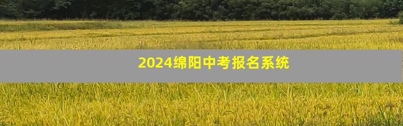 2024绵阳中考报名系统