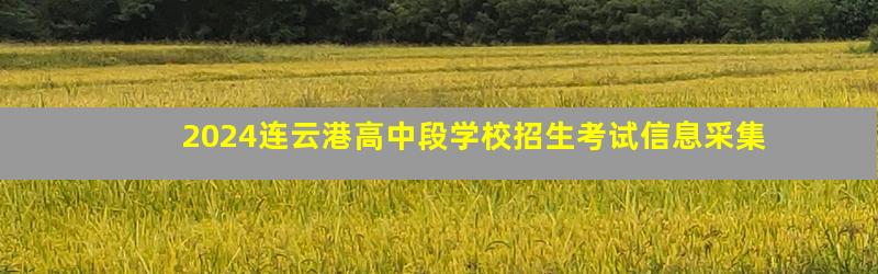 2024连云港高中段学校招生考试信息采集