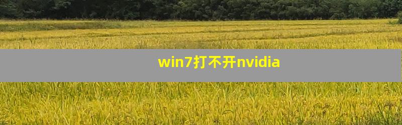 win7打不开nvidia