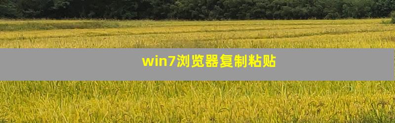 win7浏览器复制粘贴