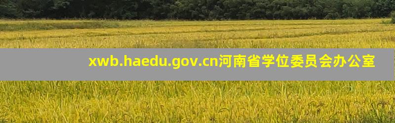 xwb.haedu.gov.cn河南省学位委员会办公室