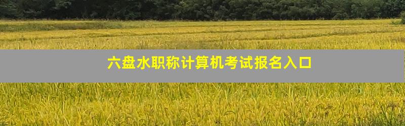 六盘水职称计算机考试报名入口