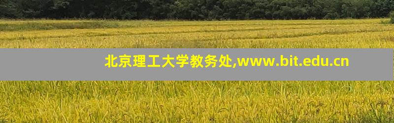 北京理工大学教务处,www.bit.edu.cn