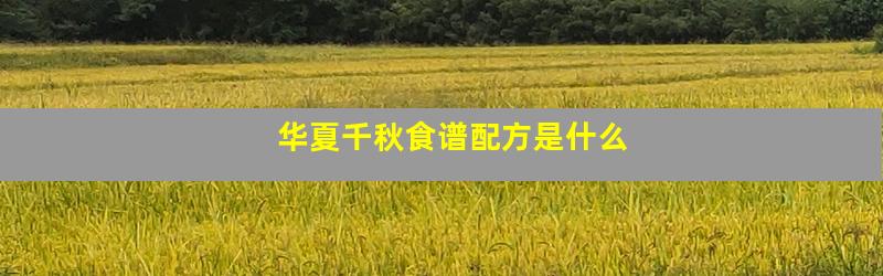 华夏千秋食谱配方是什么