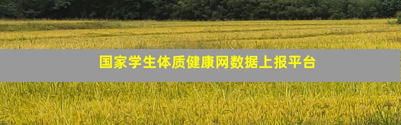 国家学生体质健康网数据上报平台