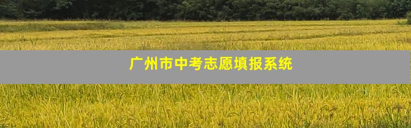 广州市中考志愿填报系统