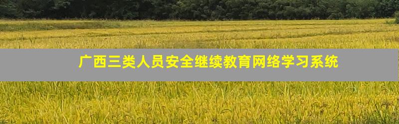 广西三类人员安全继续教育网络学习系统