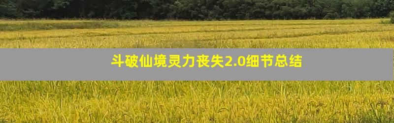 斗破仙境灵力丧失2.0细节总结