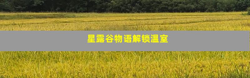 星露谷物语解锁温室