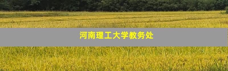 河南理工大学教务处