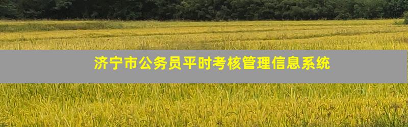 济宁市公务员平时考核管理信息系统