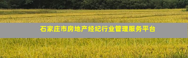 石家庄市房地产经纪行业管理服务平台