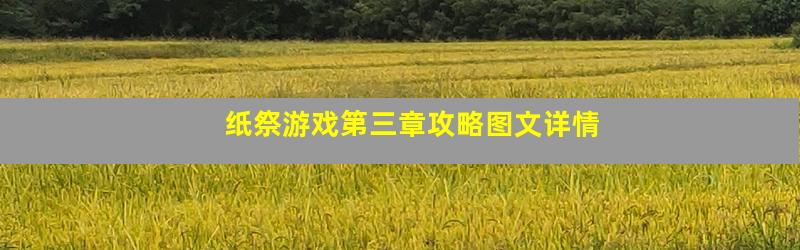 纸祭游戏第三章攻略图文详情