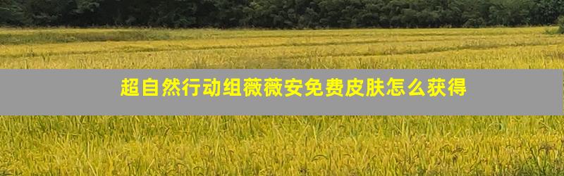 超自然行动组薇薇安免费皮肤怎么获得