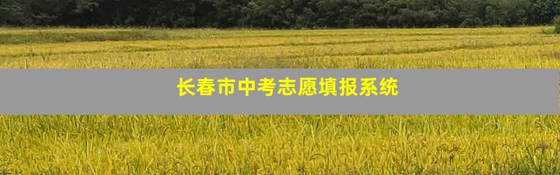长春市中考志愿填报系统