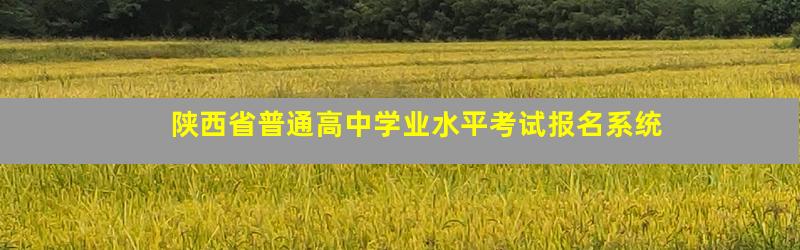陕西省普通高中学业水平考试报名系统