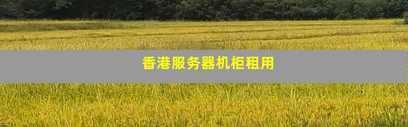 香港服务器机柜租用